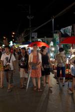 A weekend street market in Chiang Mai. The only time we can walk down the middle of a city street safely!